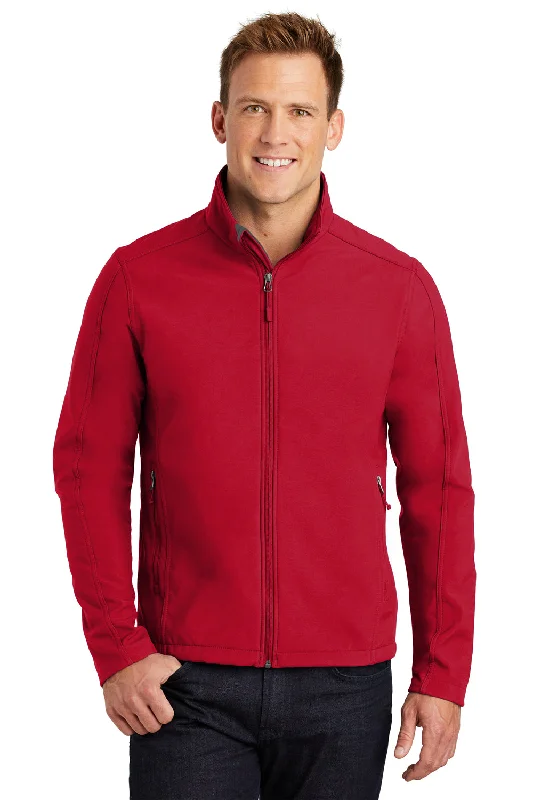 Slim-fit Port Authority Mens Core Wind & Water Resistant Full Zip Jacket - Rich Red