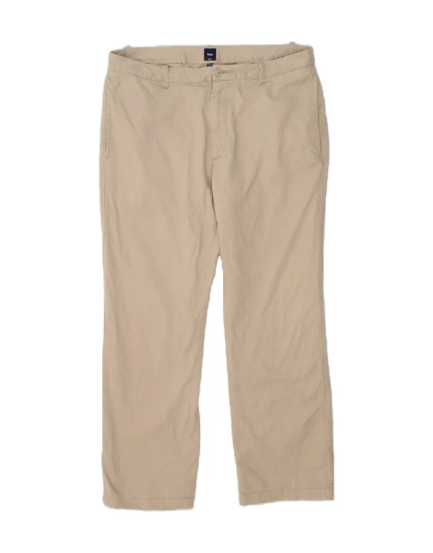 Modern denim GAP Mens Straight Chino Trousers W34 L30  Beige Cotton