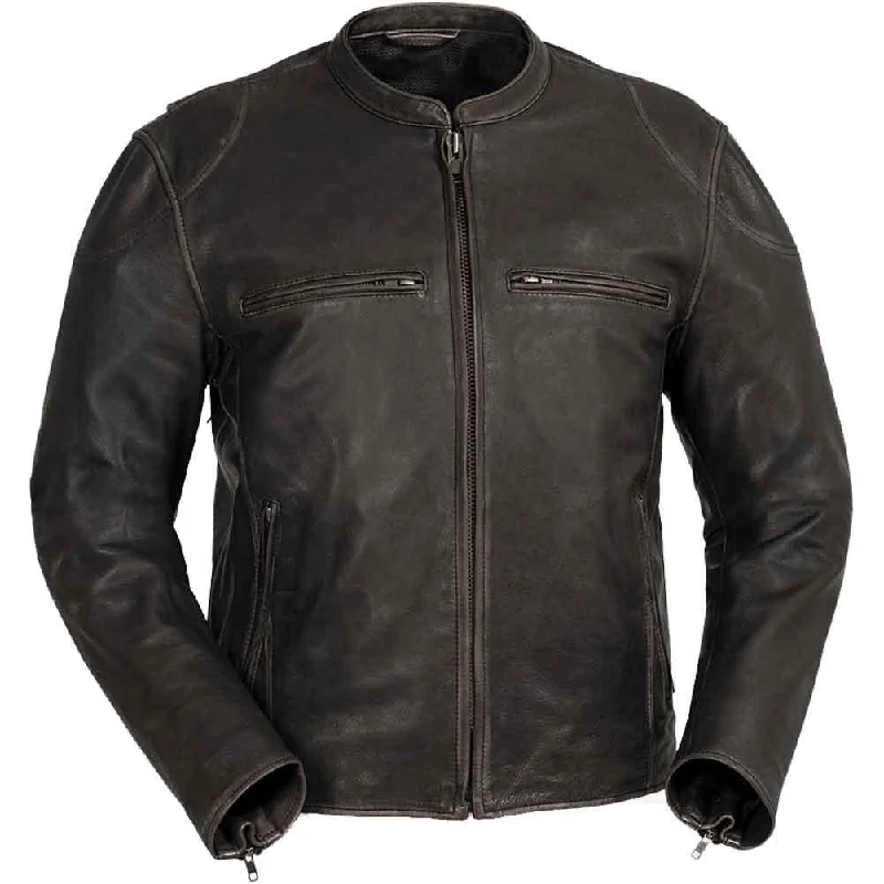 Classic-chic First Mfg Mens Indy Vented Leather Motorcycle Jacket