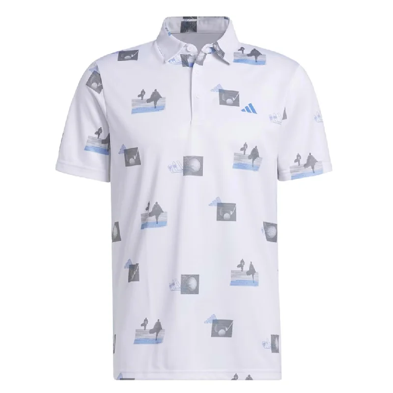 Relaxed-wear adidas - Men's Allover Print Golf Polo T-Shirt (HR7998)