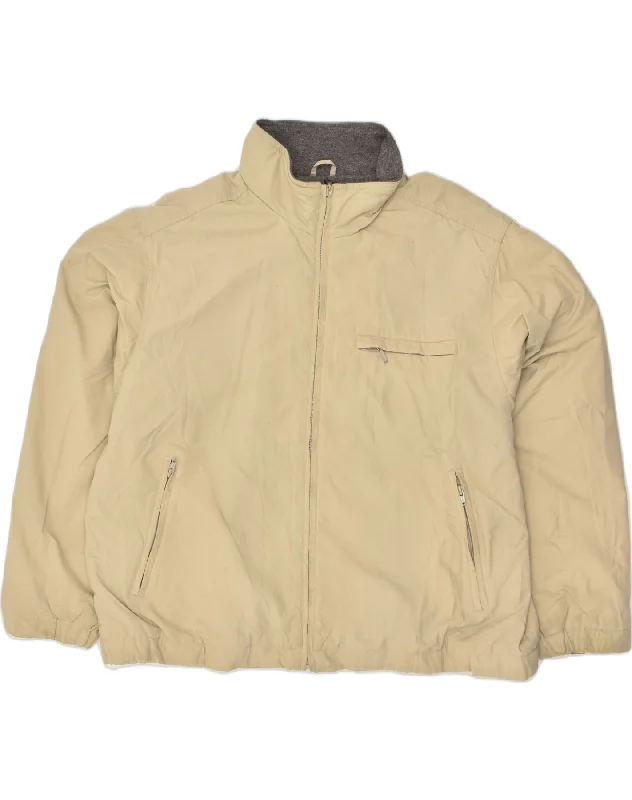 Slim-fit EDDIE BAUER Mens Bomber Jacket UK 42 XL Beige Polyamide