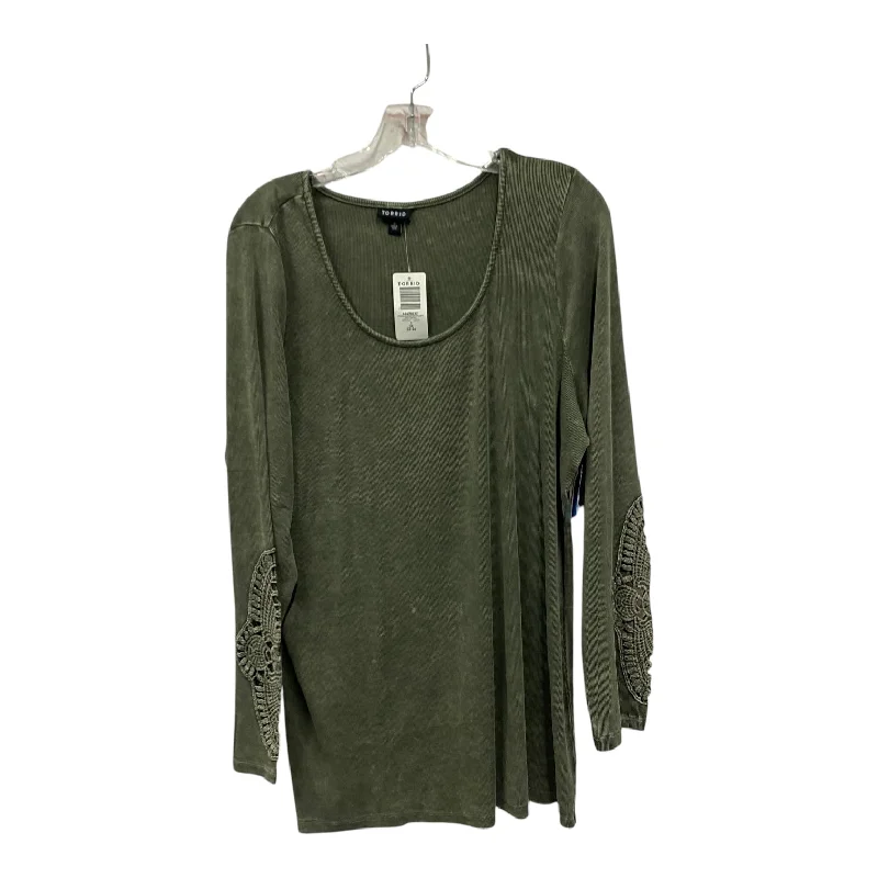 Soft wool Top Ls By Torrid In Green, Size:3X