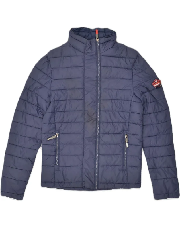 Chic-casual SUPERDRY Mens Padded Jacket UK 34 XS Navy Blue Polyester