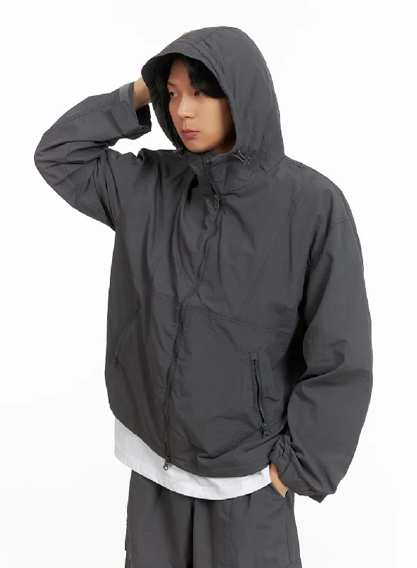 Urban-cool Men's Hooded Nylon Jacket IY424