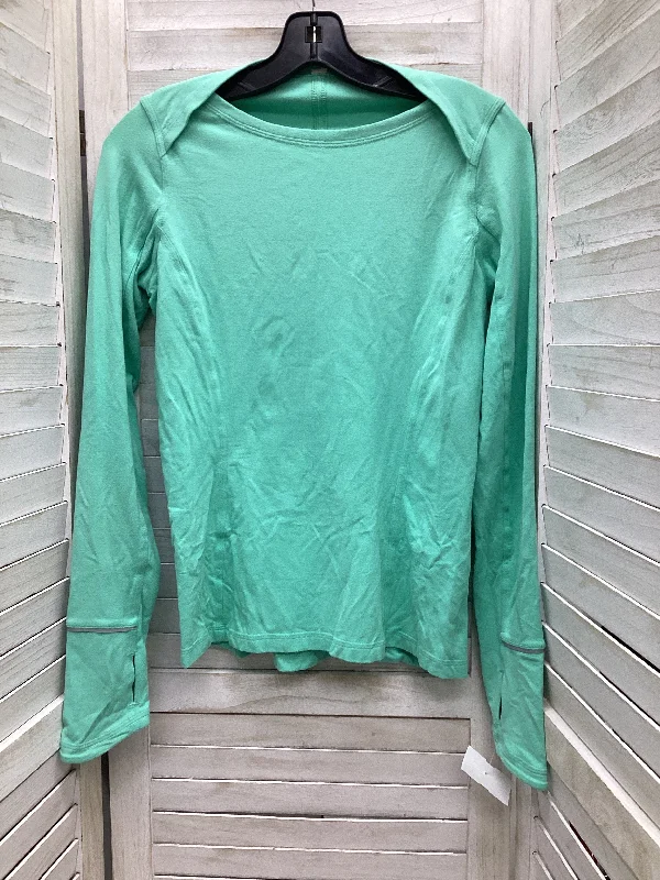 Stylish long sleeve Athletic Top Long Sleeve Crewneck By Lululemon In Teal, Size: 6