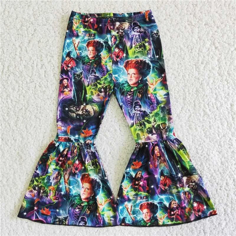 Slim trousers girls Halloween witch printed Pants G5-8-1