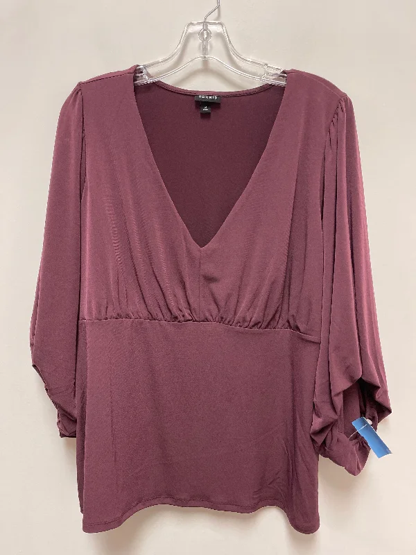 High-neck top Top Long Sleeve By Torrid In Purple, Size: 2x