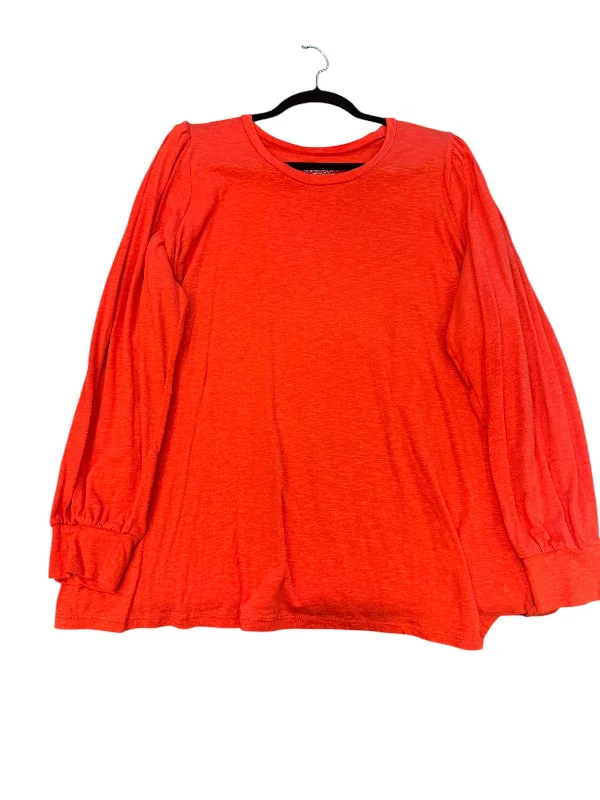 Simple long sleeve Top Long Sleeve By Torrid In Orange, Size: 3x