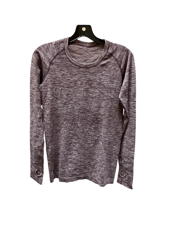 Graphic long sleeve Athletic Top Long Sleeve Crewneck By Lululemon In Purple, Size: S