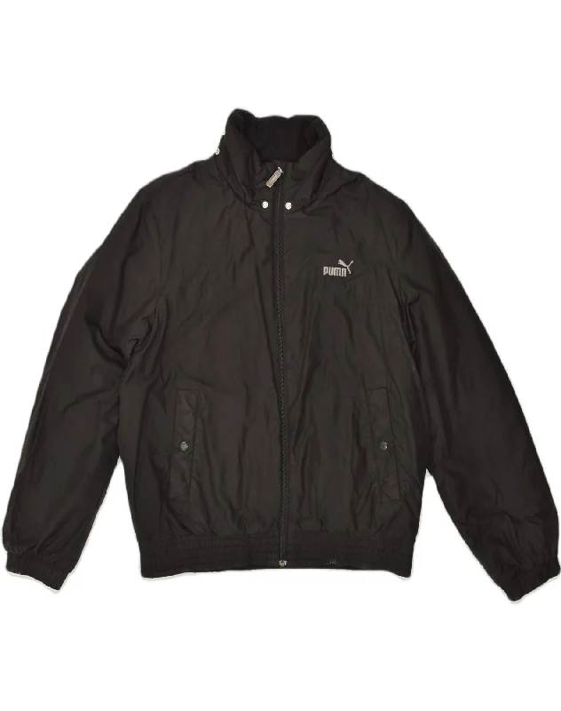 Tailored-wear PUMA Mens Windbreaker Jacket UK 38 Medium Black Polyester