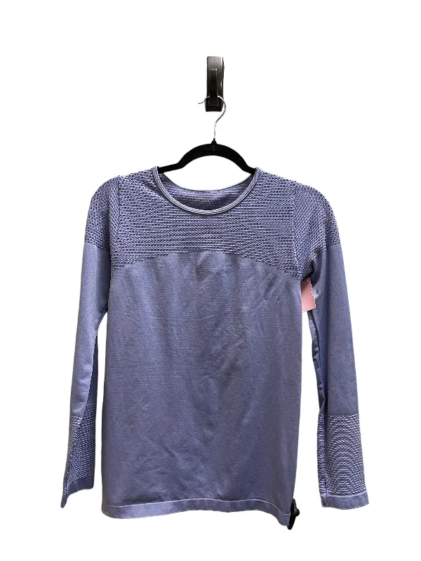 Organic cotton Athletic Top Long Sleeve Crewneck By Fabletics In Purple, Size: S