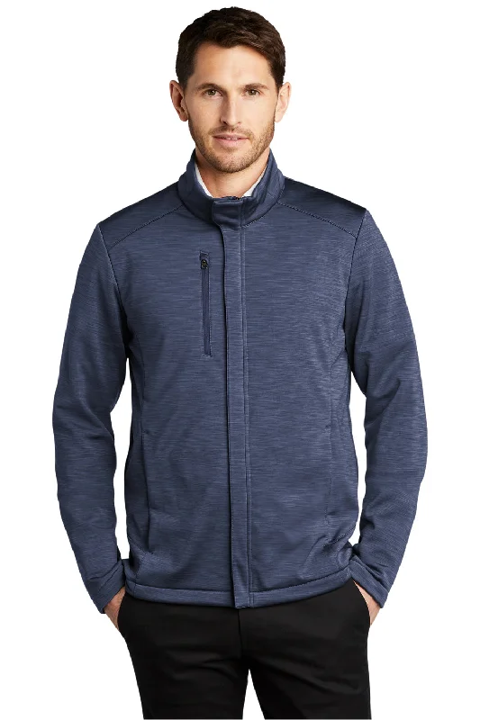 Heavy-duty Port Authority Mens Stream Wind & Water Resistant Full Zip Jacket - Heather Dress Blue Navy