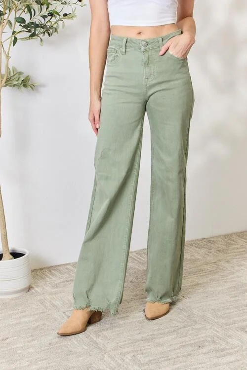 Boxy pants RISEN Raw Hem Wide-Leg Jeans