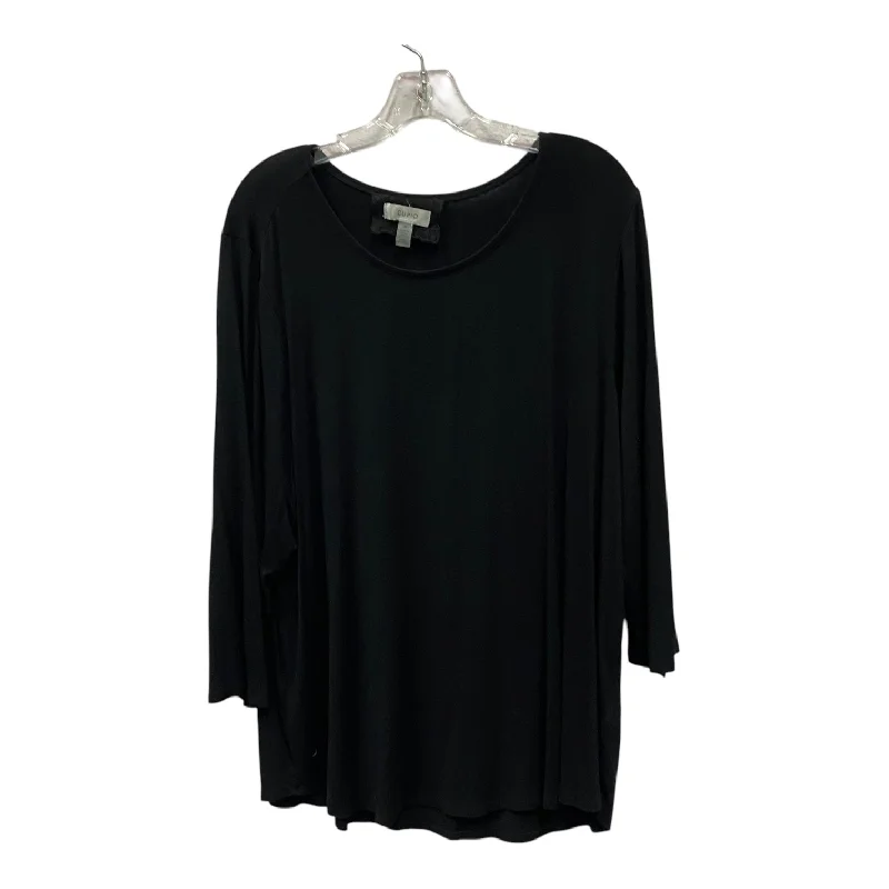 Cotton blend Top Ls By Cupio In Black, Size:3X