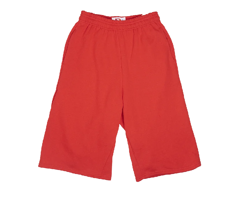 Casual style DODGE SOLID FLEECE SHORTS RED - DGR001