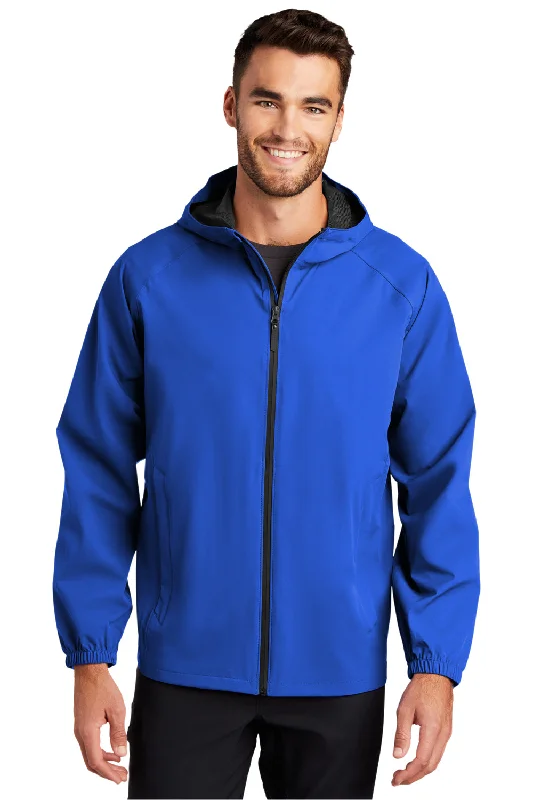 Utility-wear Port Authority Mens Essential Waterproof Full Zip Hooded Rain Jacket - True Royal Blue