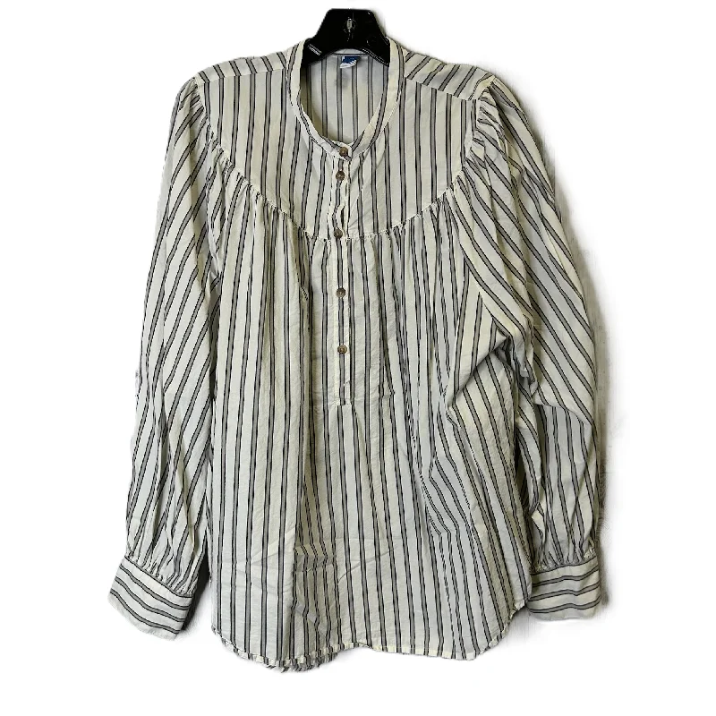 Crew neck top Top Long Sleeve By Old Navy In Striped Pattern, Size: Xl