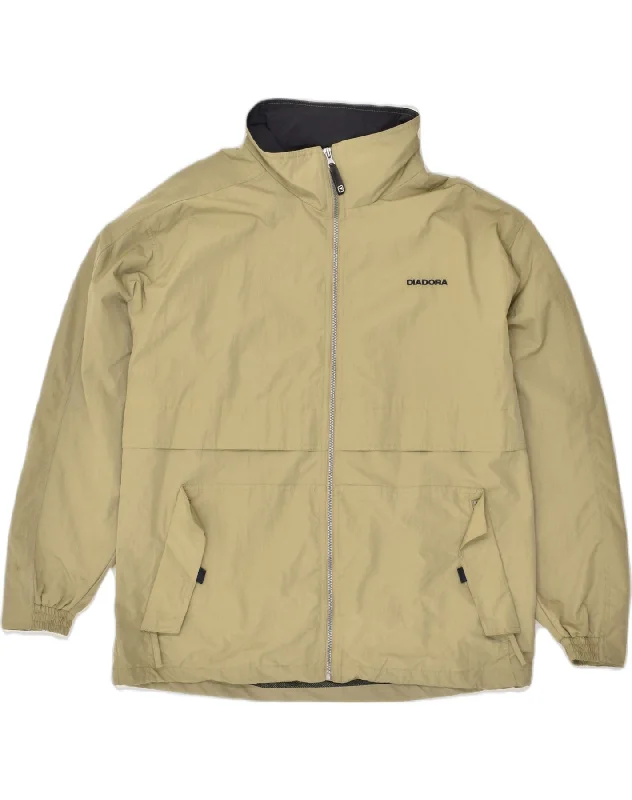 Performance-ready DIADORA Mens Hooded Raincoat UK 42 XL Beige Polyamide