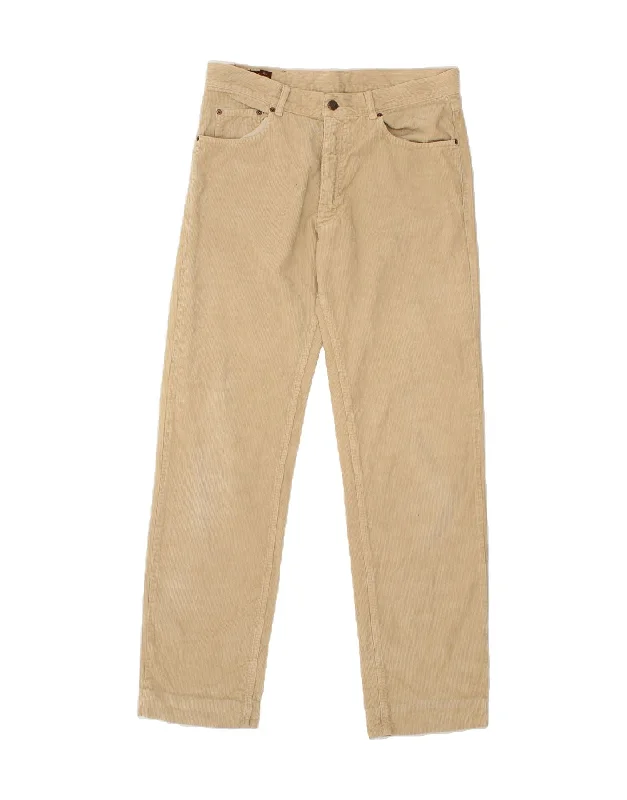 Wide-leg denim MARLBORO CLASSICS Mens Straight Corduroy Trousers W33 L36 Beige Cotton