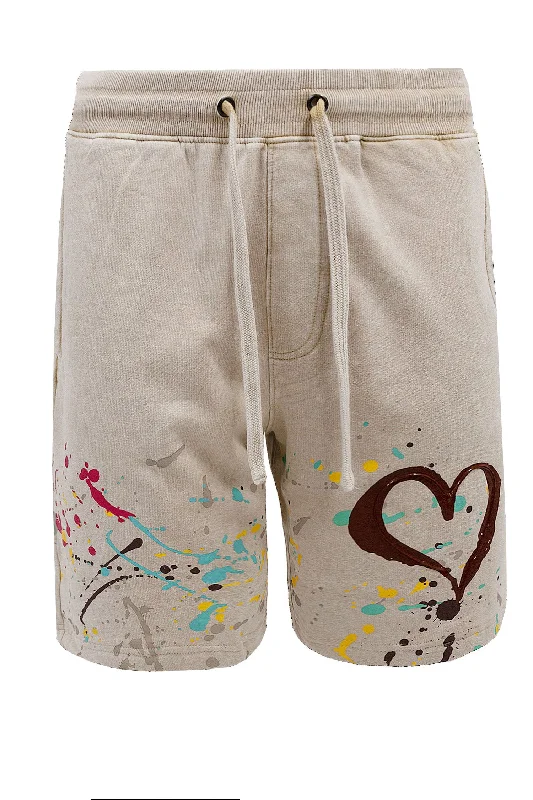 Printed trousers Men's Truly Yours Paint Splatter Graphic Fleece Shorts