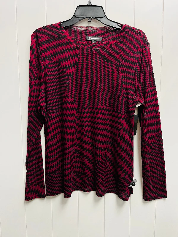 Relaxed fit Top Long Sleeve By Inc In Black & Red, Size: Xl