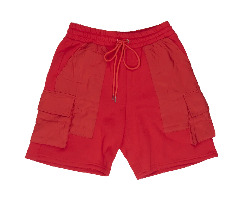 Button-down pants EPTM QUILTED CARGO SWEATSHORTS RED - B0220412