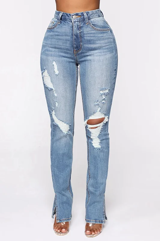 Cool pants Distressed Slit Jeans