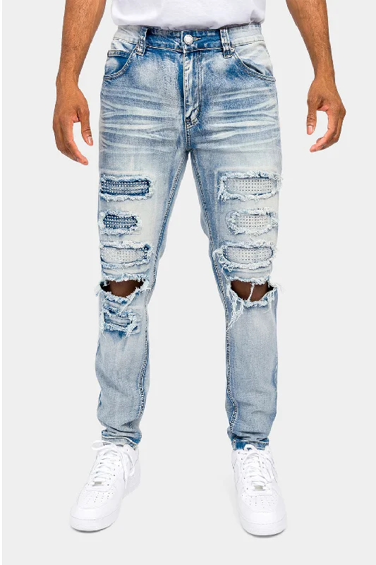 Cuffed pants Distressed Diamond Denim Jeans