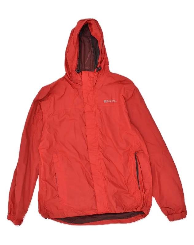 Designer MOUNTAIN WAREHOUSE Mens Hooded Rain Jacket UK 40 Large Red Nylon