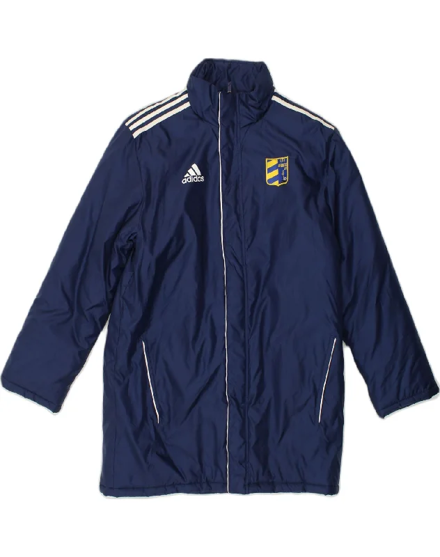 Chic-casual ADIDAS Mens Windbreaker Jacket Size 38-40 Medium Blue Polyamide