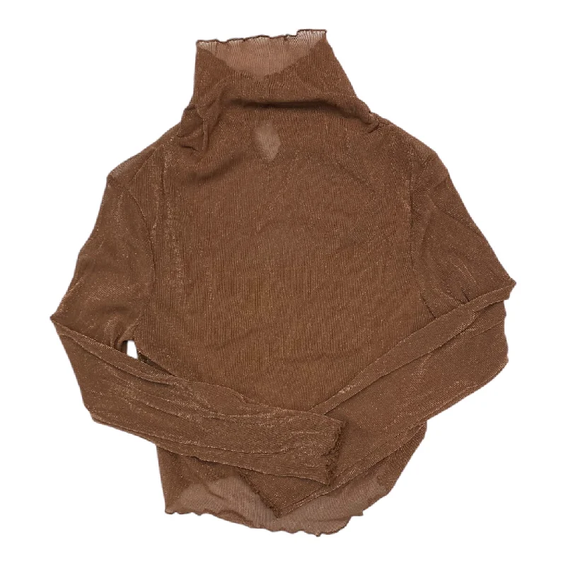 Winter long sleeve Top Long Sleeve By Cmc In Brown, Size: M