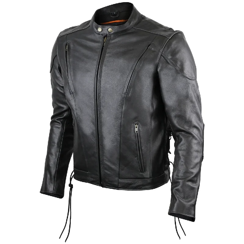 Luxury-fabric VL511 Vance Leather Cowhide Leather Fully Lined Racer Jacket