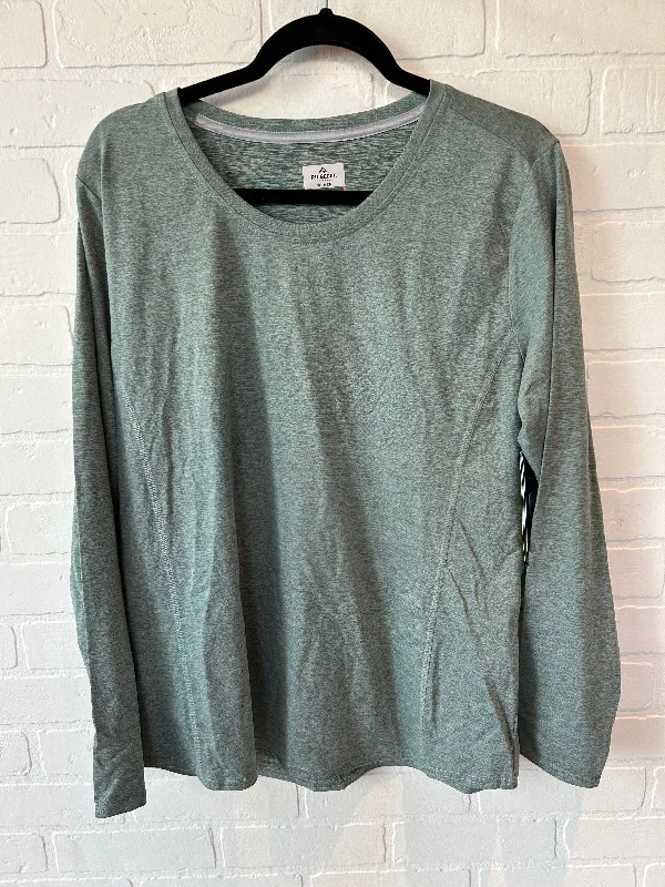 High-neck top Green Athletic Top Long Sleeve Crewneck Cmc, Size Xl