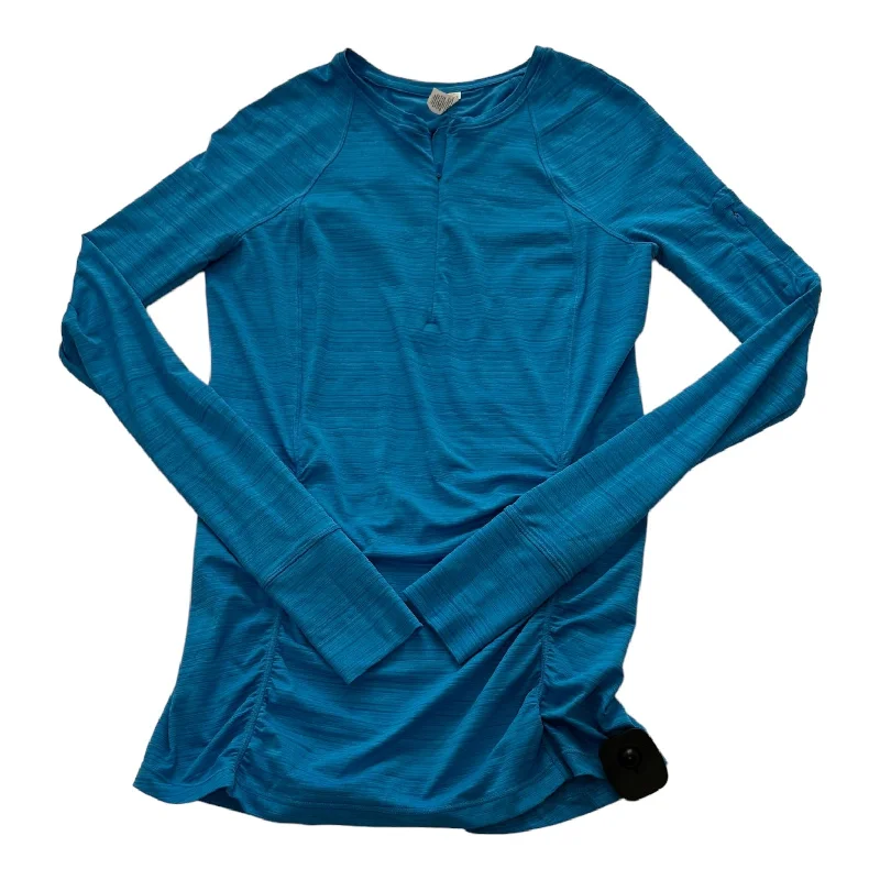 Printed long sleeve Blue Athletic Top Long Sleeve Crewneck Athleta, Size S