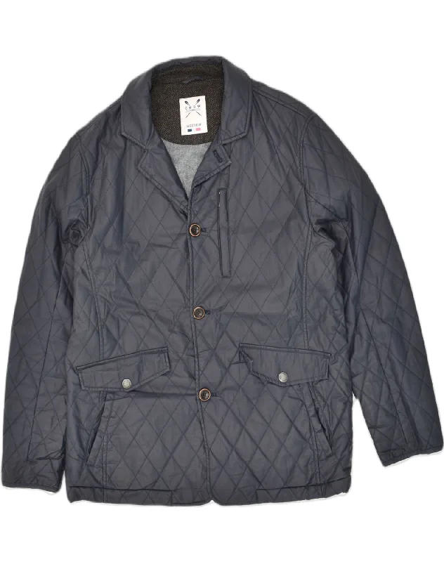 Streetwear CREW CLOTHING Mens Quilted Jacket UK 38 Medium Grey Cotton