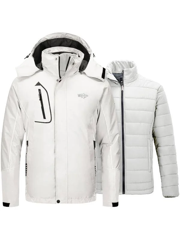 Urban-cool Men's 3-in-1 Ski Jacket Hooded Waterproof Warm Winter Coat Alpine III