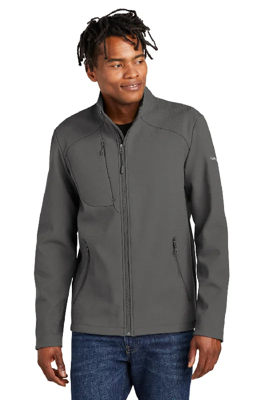 Versatile-wear  Eddie Bauer Mens Water Resistant Stretch Full Zip Soft Shell Jacket - Iron Gate Grey