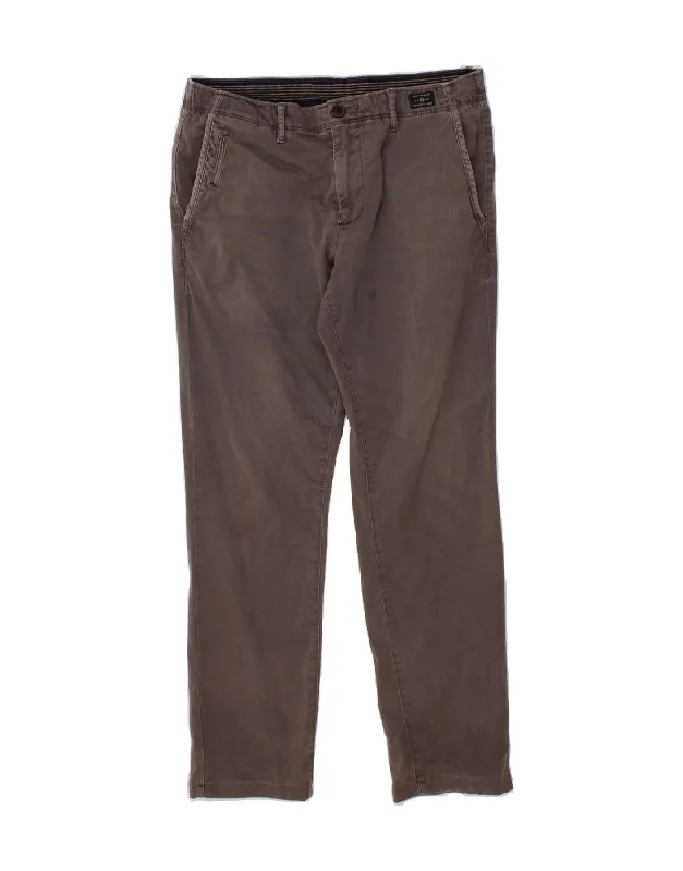 High-waisted TOMMY HILFIGER Mens Slim Chino Trousers W32 L28 Grey Cotton