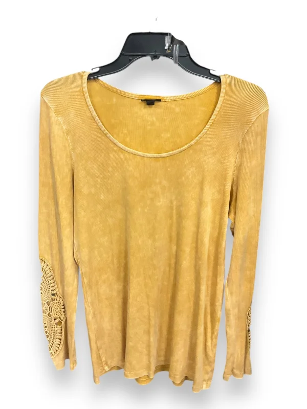 Cotton blend Top Long Sleeve By Torrid In Yellow, Size: 1x