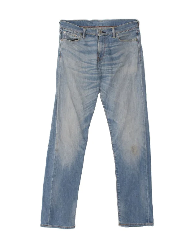 Straight-leg LEVI'S Mens 504 Straight Jeans W30 L34 Blue Cotton