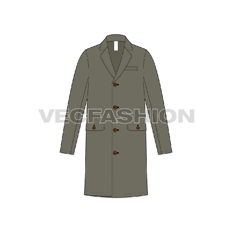 Chic-casual Mens Woolen Coat