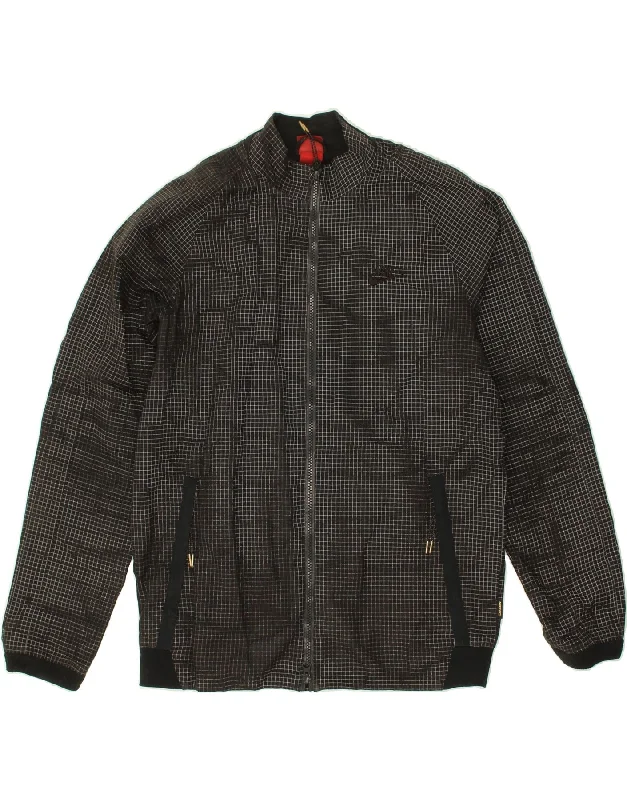 Versatile-wear  NIKE Mens Bomber Jacket UK 38 Medium Black Check Polyester