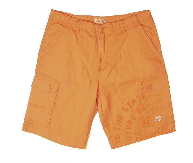 Flared pants BORN FLY CARGO SHORTS ORANGE - B05B2781