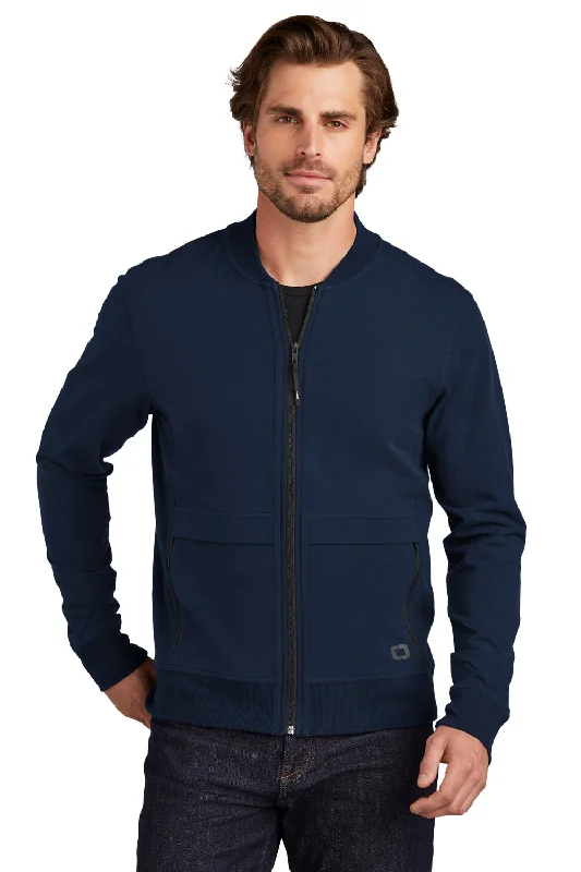 Transitional Ogio Mens Outstretch Full Zip Jacket - River Navy Blue