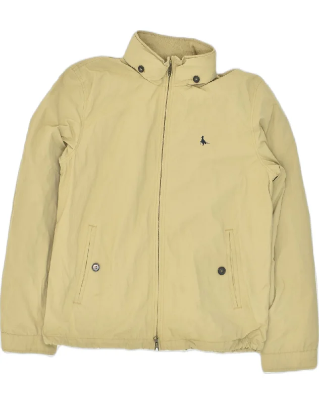 Performance-ready JACK WILLS Mens Hooded Bomber Jacket UK 40 Large Beige Polyester