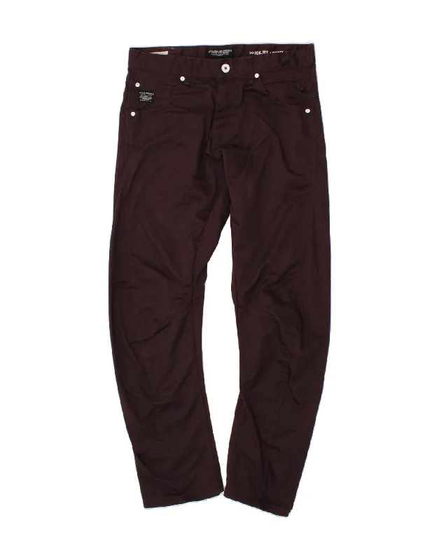 Embroidered denim JACK & JONES Mens Core Anti Fit Banana Casual Trousers W34 L32 Burgundy