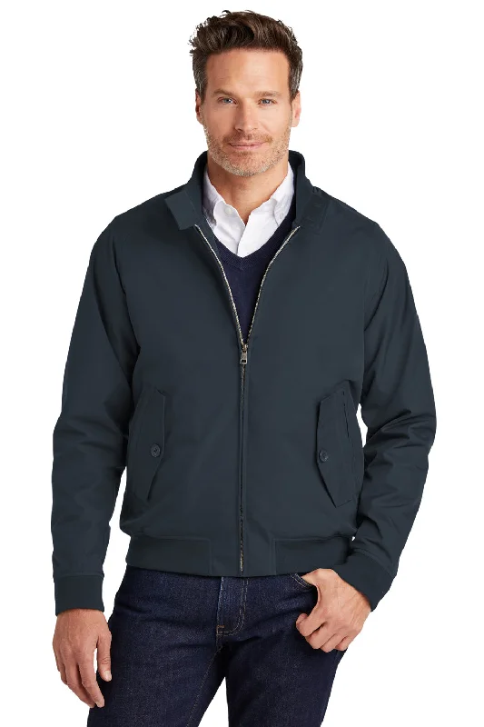 Long-line Brooks Brothers Mens Water Resistant Full Zip Bomber Jacket - Night Navy Blue