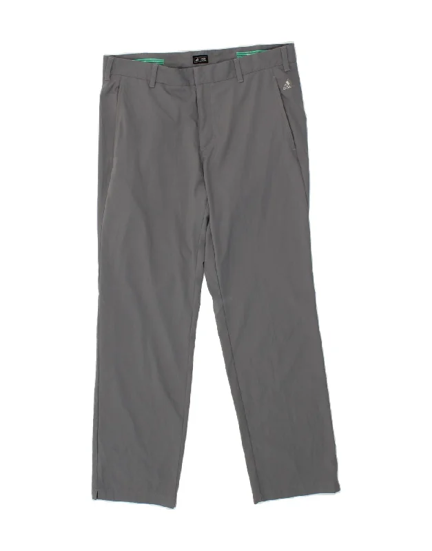 High-waisted shorts ADIDAS Mens Straight Chino Trousers W34 L32  Grey Polyester