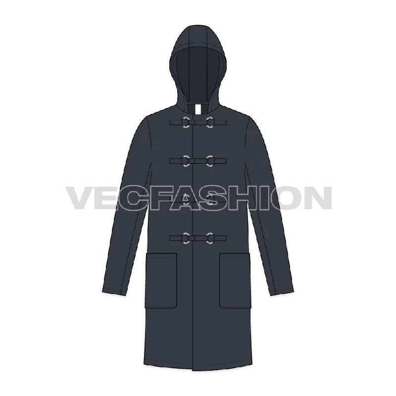 Military-inspired Mens Clasp Coat