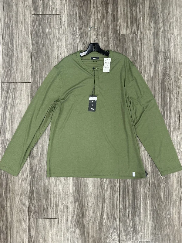 Casual button-down Top Long Sleeve By Alfani In Green, Size: Xl